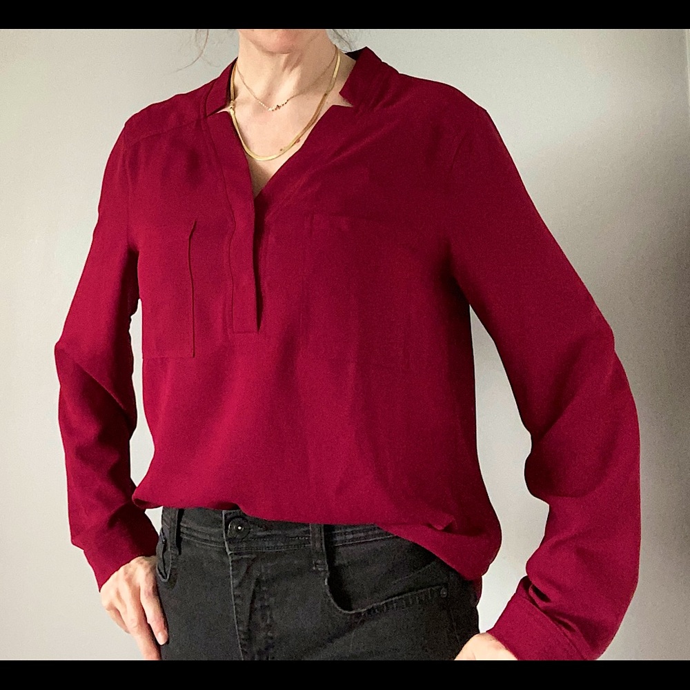 Nine West Blouse | size medium | Deep Red / Merlot